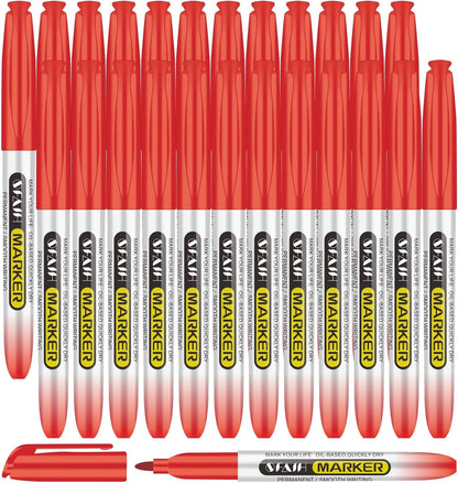 SFAIH 100 Black Permanent Markers Bulk -1s Quick Drying, Fine Point Markers for Write Mark, School, Office, Warehouse, Business, Logistics, Durable, Waterproof Ink on Paper, Plastic, Metal, Cardboard