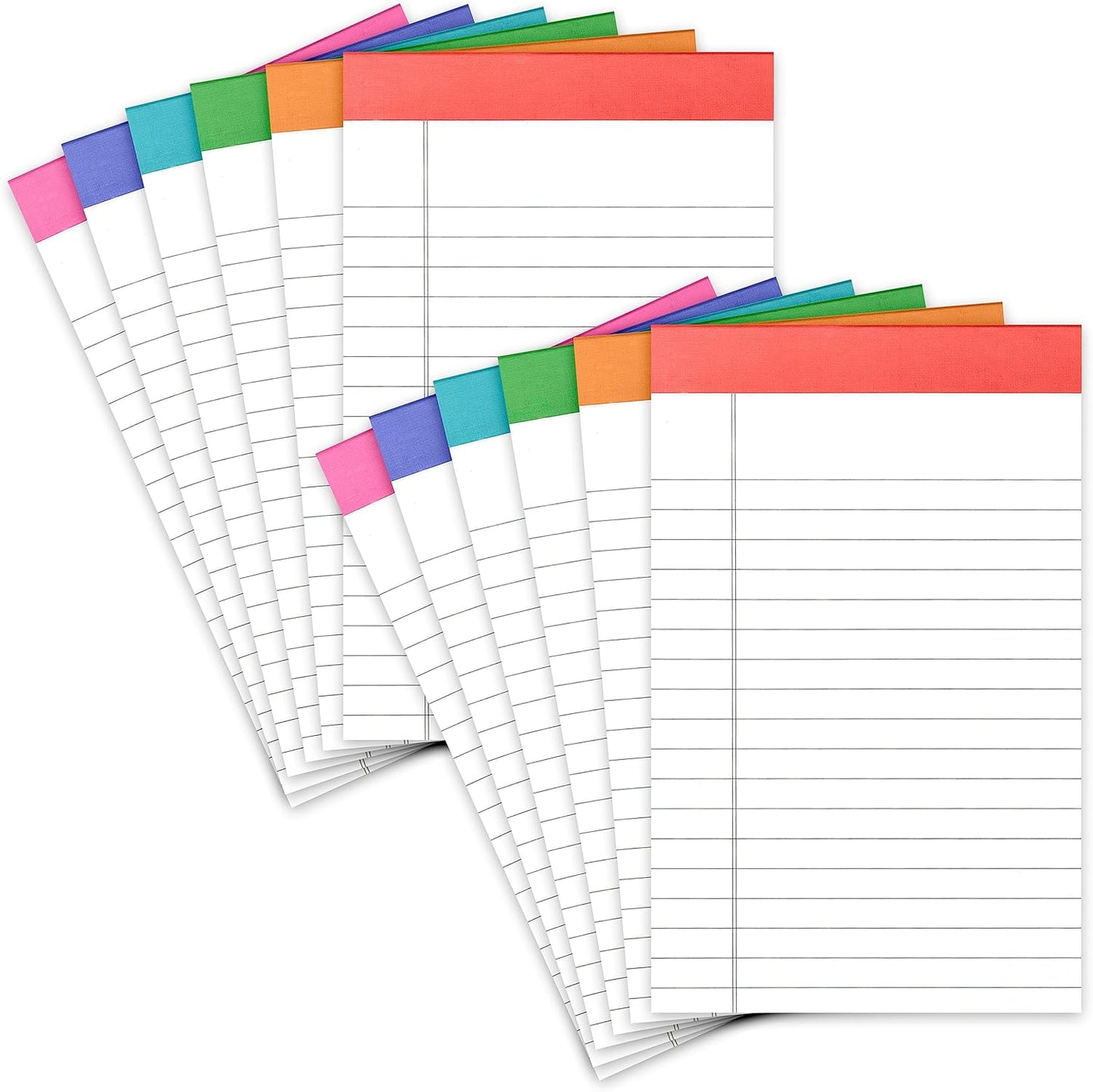 PAPERAGE Lined Legal Pads, (Rainbow), 6 Pack, 50 Sheets Each, Wide/Legal Ruled, Note Pads, Paper, 5 inches x 8 inches