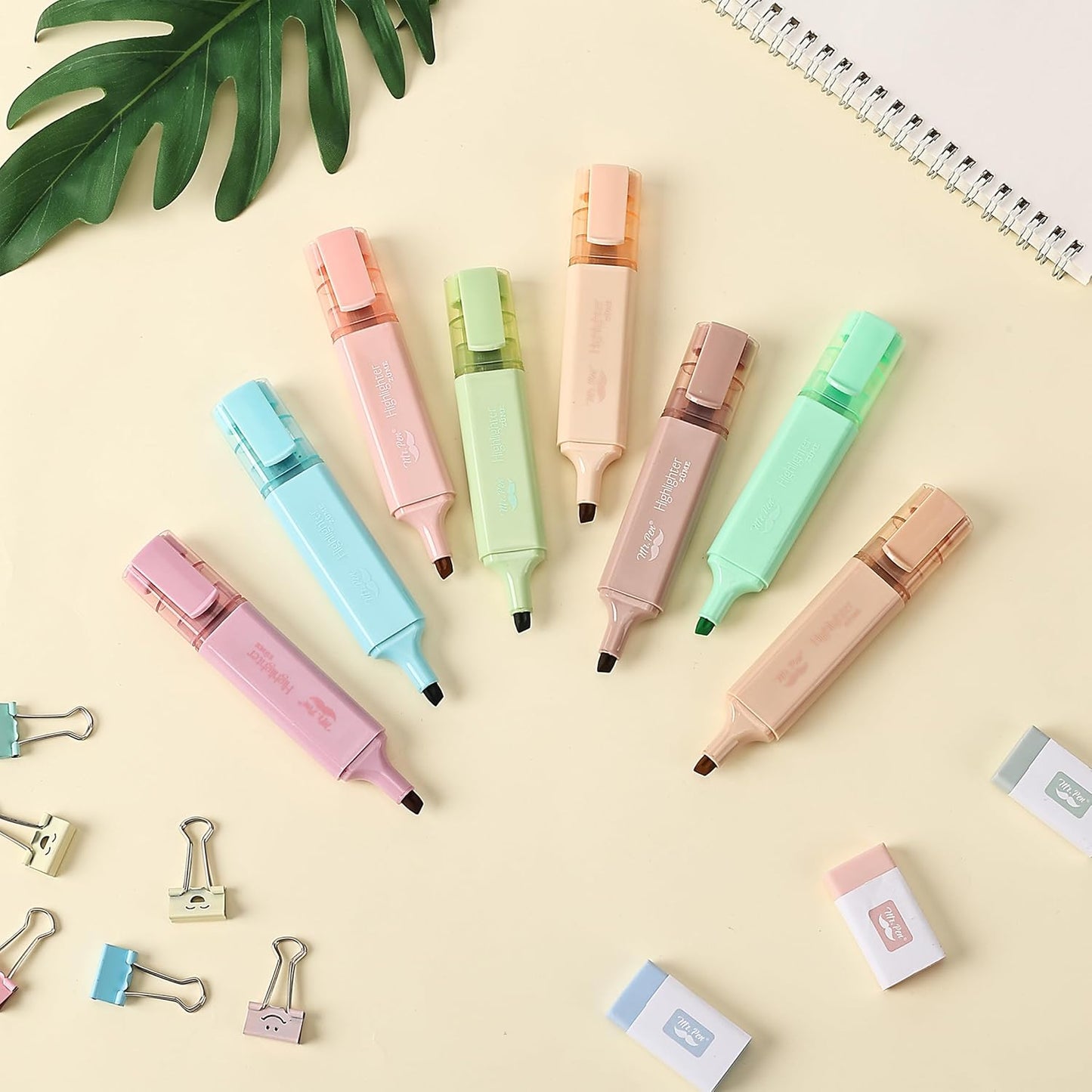 Mr. Pen- Pastel Highlighters, 8 Pack, Highlighters with Firm Chisel Tip, Quick Dry & Non-Toxic, No Bleed on Standard Paper, Ideal for Highlighting, Underlining, Journaling & Coloring