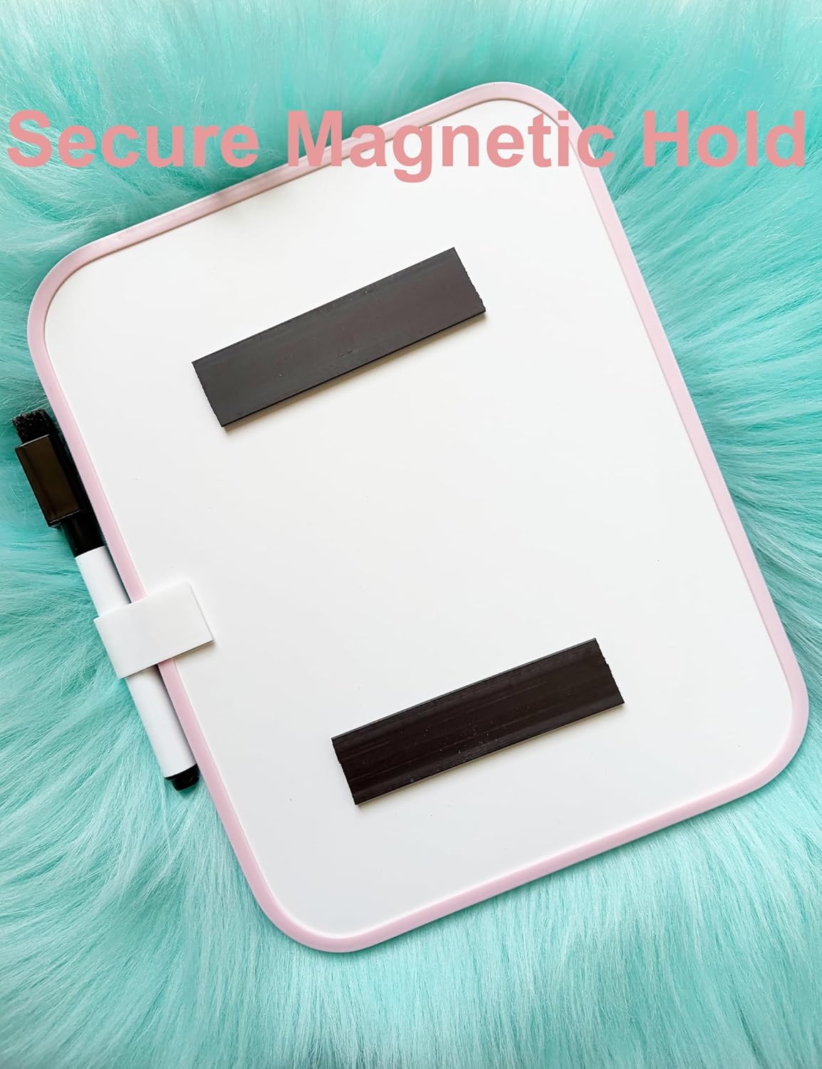 Magnetic Small Dry Erase Board for School Locker, 6" x 8" Small Whiteboard with 4 Marker and 7 Magnets - Mini Drawing Teaching Whiteboard for Classroom, Home, Office, Travel(Pink)