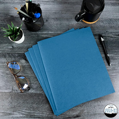 FILE-EZ Two-Pocket Folders, Navy Dark Blue, 25-Pack, Textured Paper, Letter Size (EZ-32523)