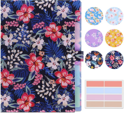 Forest Series Expanding File Folder Stylish Funky Cute Retro Document Organizer with Natural Scenes for Students,Teachers & Freelancers - Blue Butterfly
