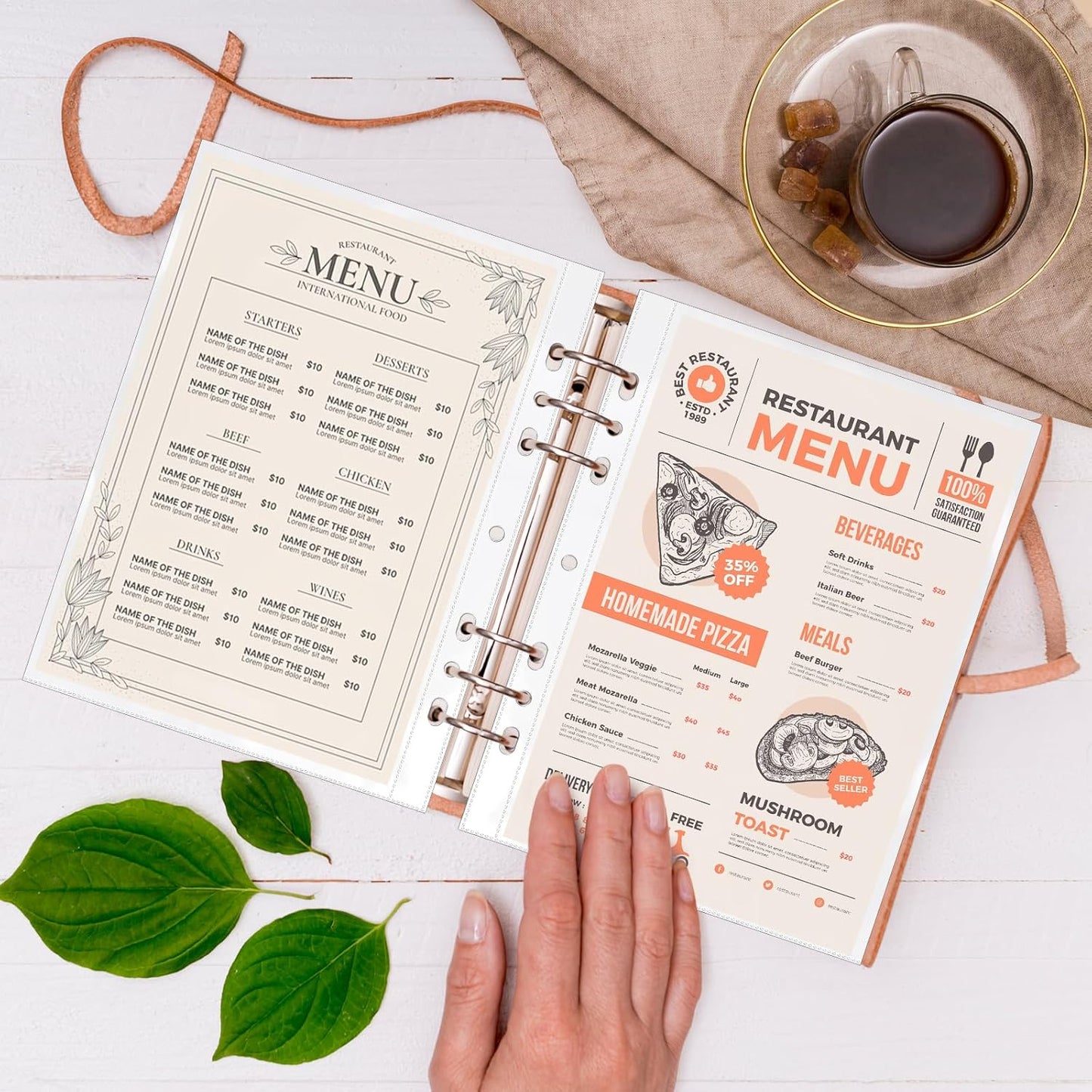 VOKOY 100 Pack 5.5x8.5 Inch Sheet Protectors for 3 or 6 Ring A5 Binder, Half Letter Size 7 Holes Mini Heavy-Duty Sheet Protector Sleeves Crystal Clear Playbill Binder Pockets
