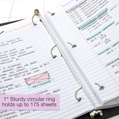 BAZIC Products 3 Ring Binder - Green, Economy View Binder with Clear Overlay Cover and Round Rings, Organizer for School Office Home Use, 1-inch Capacity Holds 175 Sheets Paper, 12-Pack