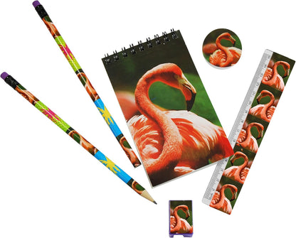 Deluxebase Wild Stationery Set - Dolphin from Animal Stationery Sets with 2 Pencils, Eraser, Pencil Sharpener, Ruler & Cute Notebook. Ideal Office Supplies, Desk Accessories & College Essentials.