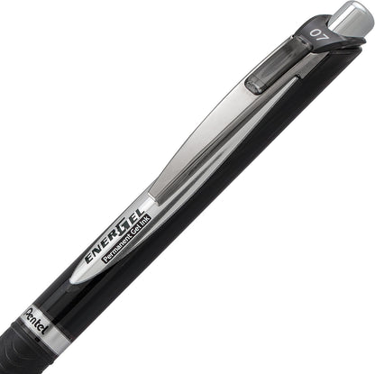 Pentel EnerGel Permanent Gel Ink Rollerball Pen, Black, 3 Pack (BLP77BP3A)