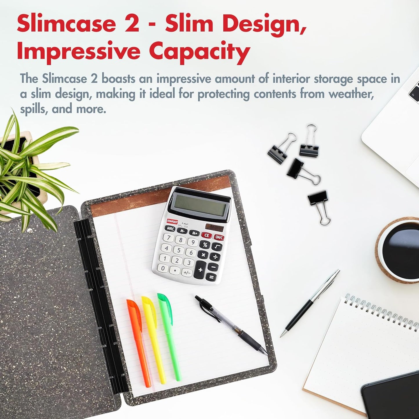 Dexas Slimcase 2 Plastic Clipboard with Storage and Side Opening, Black, Office Supplies Clipboards to Organize, Carry and Store, A4 Holder, Style and Functionality Nursing Clipboards