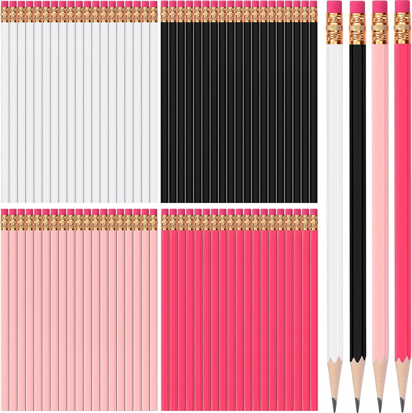 TecUnite 120 Pcs #2 HB Pencils with Eraser No 2 Unsharpened Wooden Hexagonal Pencils for Adults Gifts for School Exam art Learning Office Sketching(Rainbow Colors)