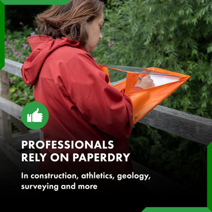 Waterproof Clipboard A4 Portrait by Paperdry, Black, Superior PVC Plastic with Cold Protection, Outdoor Covered Clip Board with Storage, A4 Waterproof Document Holder