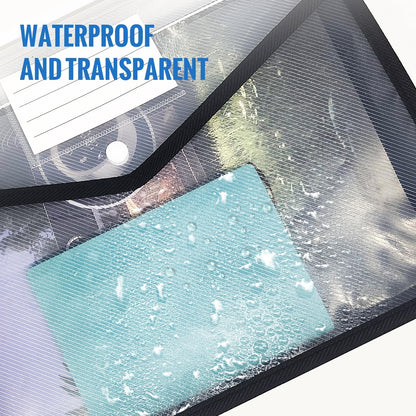 Plastic Expanding File Folder, Envelope Folders for Documents, Waterproof Transparent Expandable File Folder, Large Capacity, Fit Letter/A4 Size (Multicolor-6 Pack)
