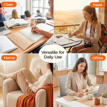 5 Pack Kraft Notebooks Bulk A5, 60 Pages Grid Graph Paper Journals, 8.3x5.5 Inches, Natural Kraft Cover Composition Notebooks for School Office Students Artists