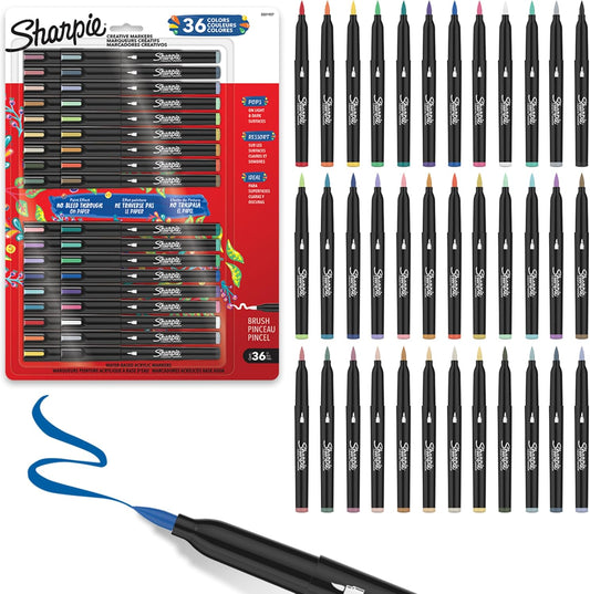 Sharpie Creative Markers Variety Pack, Water-Based Acrylic Paint Markers, Fine Tip, Assorted, 24 Count