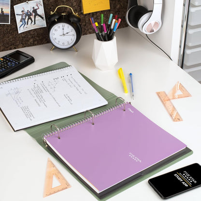Five Star Spiral Notebook + Study App, 1 Subject, Graph Ruled Paper, 8-1/2" x 11", 100 Sheets, Fights Ink Bleed, Water Resistant Cover, Tidewater Blue (06190AA4)