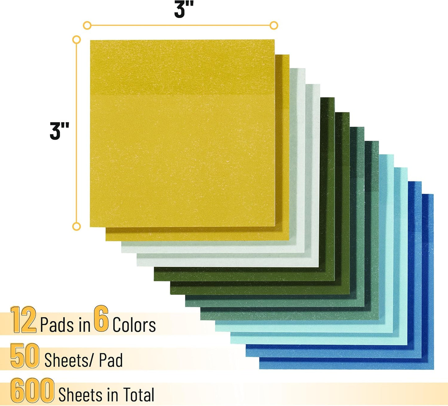 Mr. Pen- Sticky Notes, 3"x3", 12 Pads, 600 Sheets, Natural Vintage, Sticky Notes Bulk, Self-Stick Note Pads, Perfect for Office, School, Home, Study & Organization