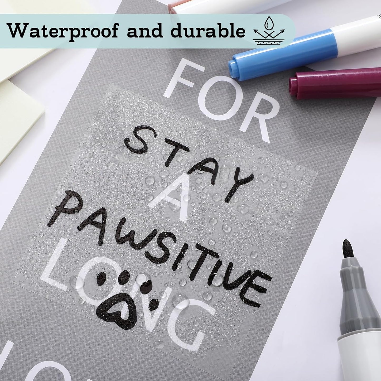 Transparent Sticky Notes - Pastel Color Clear Sticky Notes, 3x3 inch, Waterproof, 300 Sheets for College, School & Office