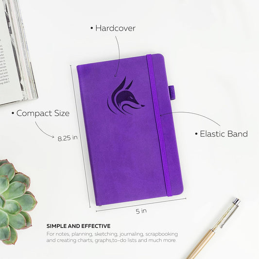 Clever Fox Dotted Notebook – Dot Grid Bullet Numbered Pages Hard Cover Notebook Journal With Thick 120g Paper and Pen Loop, Stickers, 3 Bookmarks, Smooth Faux Leather, 5'' x 8.25'' - Royal Blue