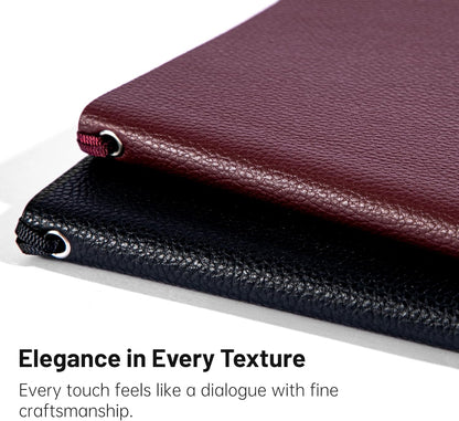 CAGIE Lined Journal Notebook for Men & Women,176 Pages A5 Medium Size, Softcover Leather Journals for Writing, College Ruled Notebook for Work & School, 100 GSM Thick Paper (5.7'' x 8.3'') (Burgundy)