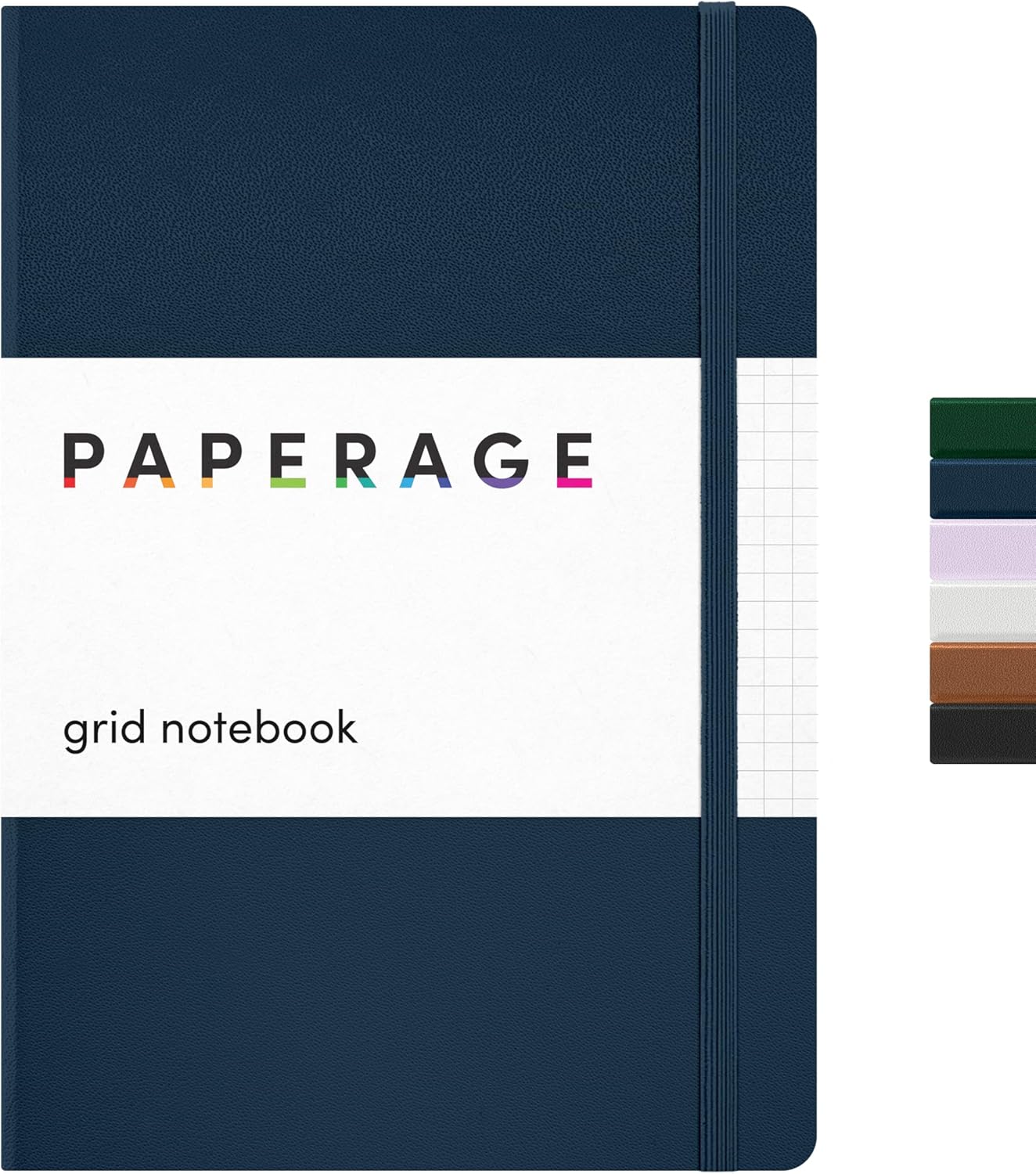 PAPERAGE Lined Journal Notebook, (Black), 160 Pages, Medium 5.6 in x 8 in - 100 GSM Thick Paper – Hardcover Journaling Notebook for Work, School & Note Taking