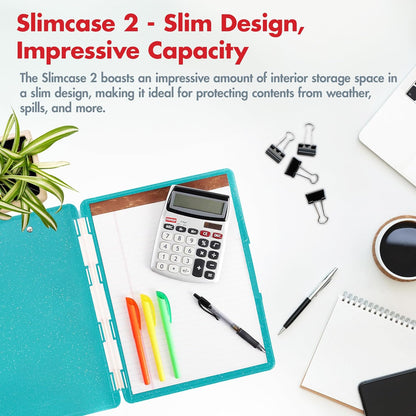 Dexas Slimcase 2 Plastic Clipboard with Storage and Side Opening, Black, Office Supplies Clipboards to Organize, Carry and Store, A4 Holder, Style and Functionality Nursing Clipboards