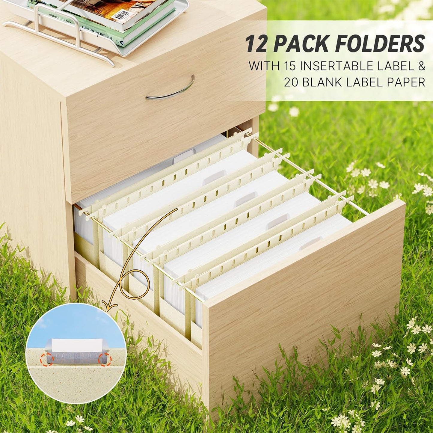 XINGIA Extra Capacity Wheat Straw Hanging File Folders Legal Size,2 Inch Expandable Plastic Hanging File Organizer,12 Pack Heavy Duty Hang Folders for Filing Cabinet,Bulky Files(Morandi Green)