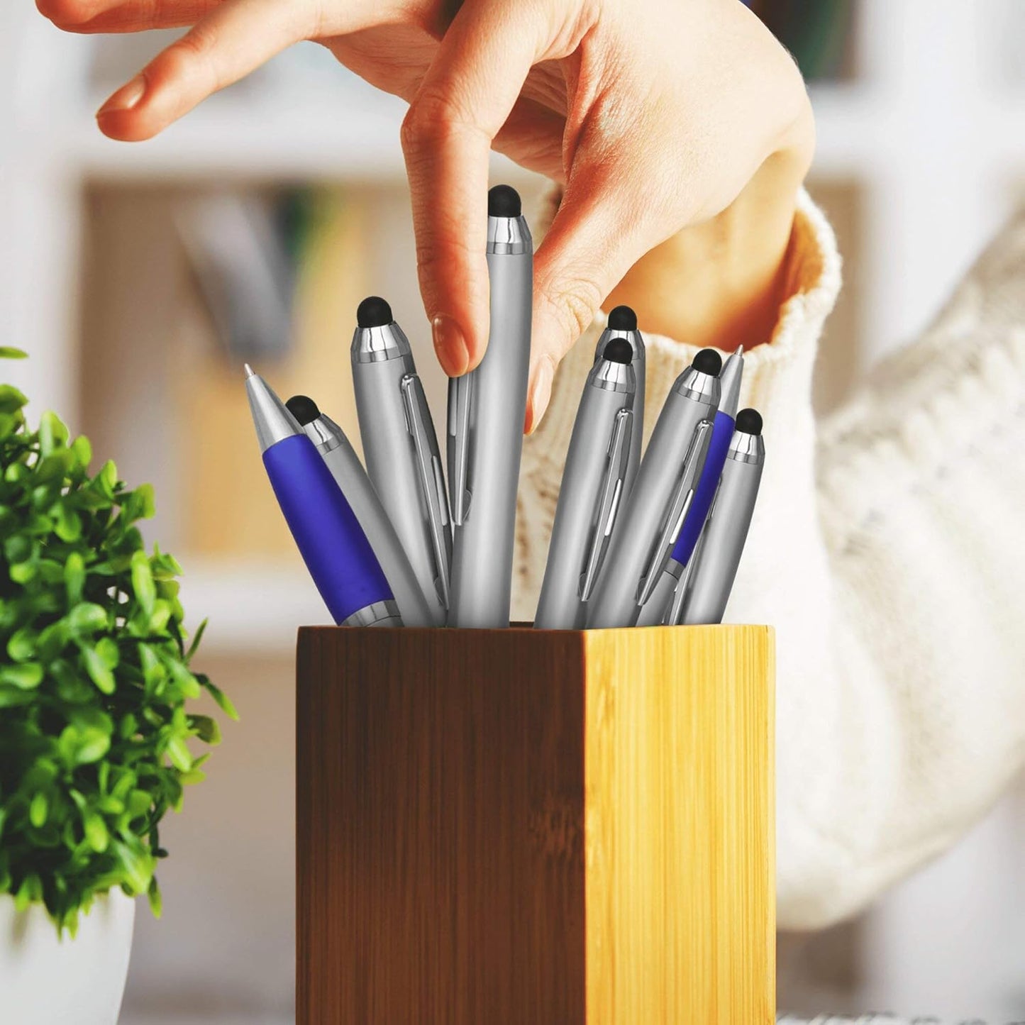 DISCOUNT PROMOS Custom Stylus Ballpoint Pens Set of 10/50/100, Personalized Bulk Pack - Black Ink, Great for Office, School, Business, Tradeshows, Events - Purple