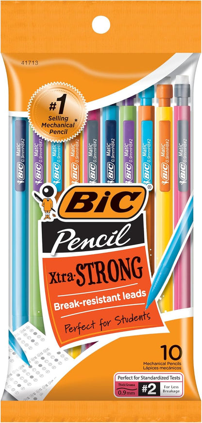 BIC Xtra Sparkle Mechanical Pencil, Colorful Barrel, Medium Point (0.7 mm), 10-Count