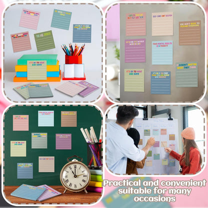 Yinder 48 Pcs Inspirational Sticky Notes Cute Motivational Sticky Notes Pad End of Year Employee Appreciation Gifts Bulk for Teacher Nurse Coworkers Office Supplies 3 x 3'' (Thank You,Dark Color)