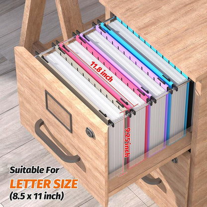 Shutex Extra Capacity Plastic Hanging File Folders,12 Pack Reinforced Hang Folders,Heavy Duty 2 Inch Expansion,Plastic Filing Cabinet Folders,Letter Size,Designed for Bulk Files, Medical Charts,Blue