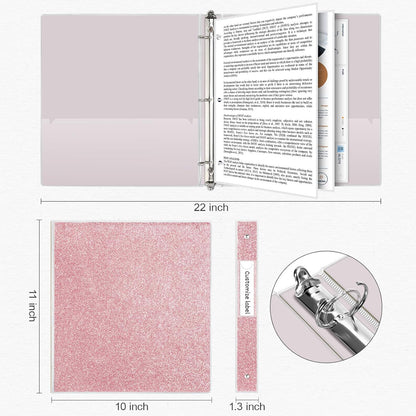 EYROZILL 3 Ring Binders 1 Inch Round Rings Binder Gold Binder Holds 8.5" x 11" Letter Size 300 Sheets, Waterproof, Gold