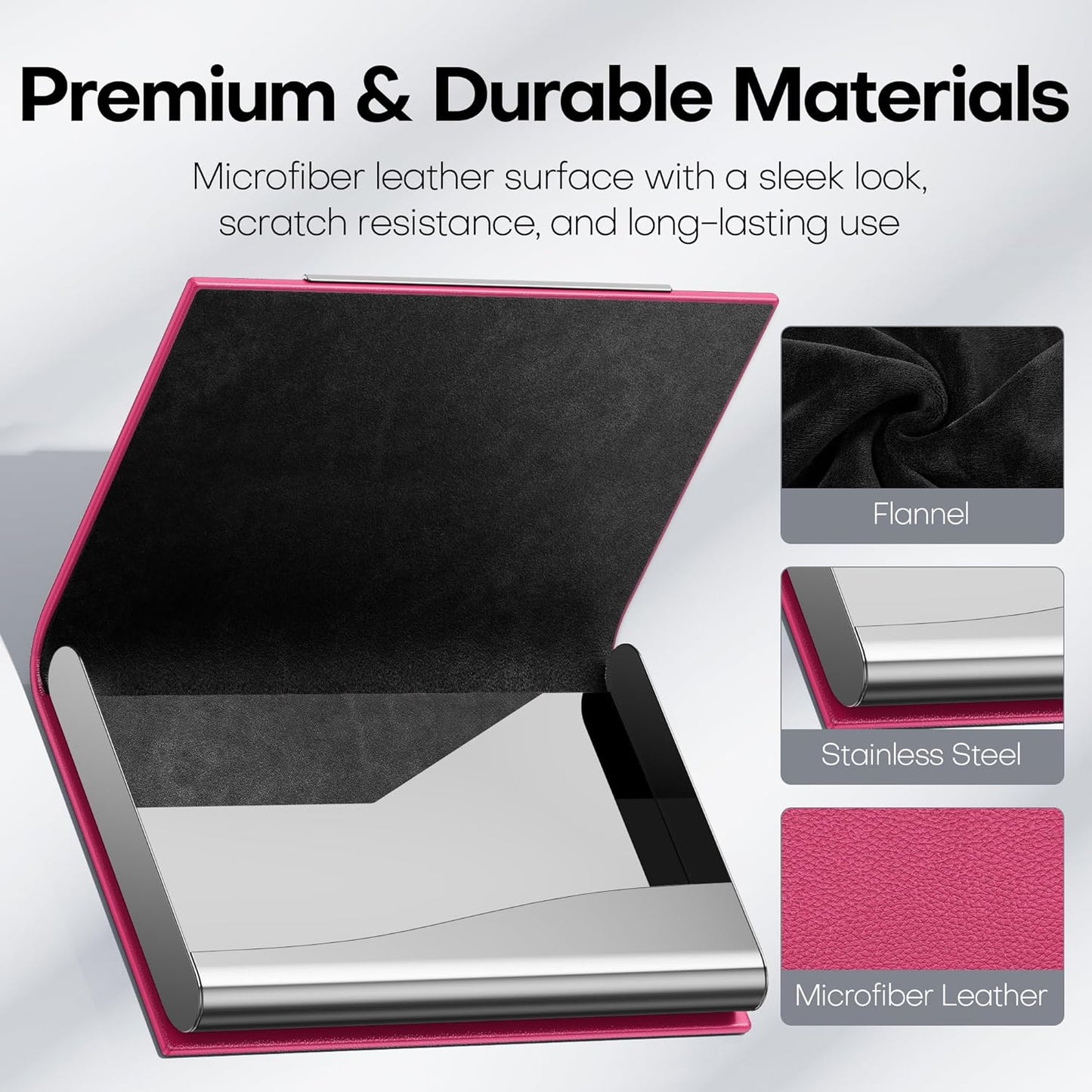 Padike Business Card Holder/ Case Professional PU Leather & Stainless Steel Multi Wallet Credit Card ID Case/Holder for Men & Women. (Black)