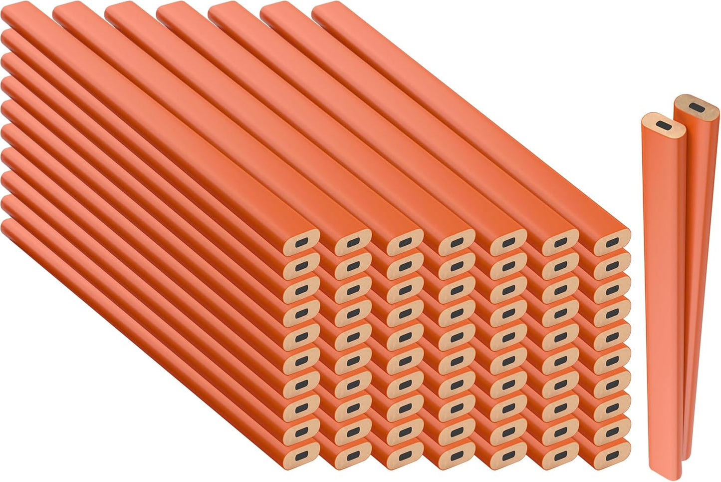 GRAPHITE Hard Lead Carpenter Pencils Bulk - (1) Pack of 12 Pieces Lumber Wooden Pencil #2 (HB) - Red