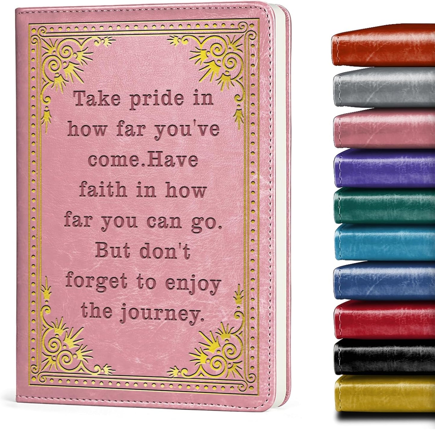 Inspirational Gift Appreciate Lined Journal Notebook Graduation Gift Take Pride In How Far You've Come Writing Notebook Encouragement Gift,1 Pack (Yellow),(Take pride-Yellow)