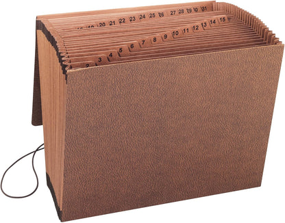 Smead TUFF Expanding File 21 Pockets, Alphabetic (A-Z), Flap and Cord Closure, Letter Size, Redrope (70318)