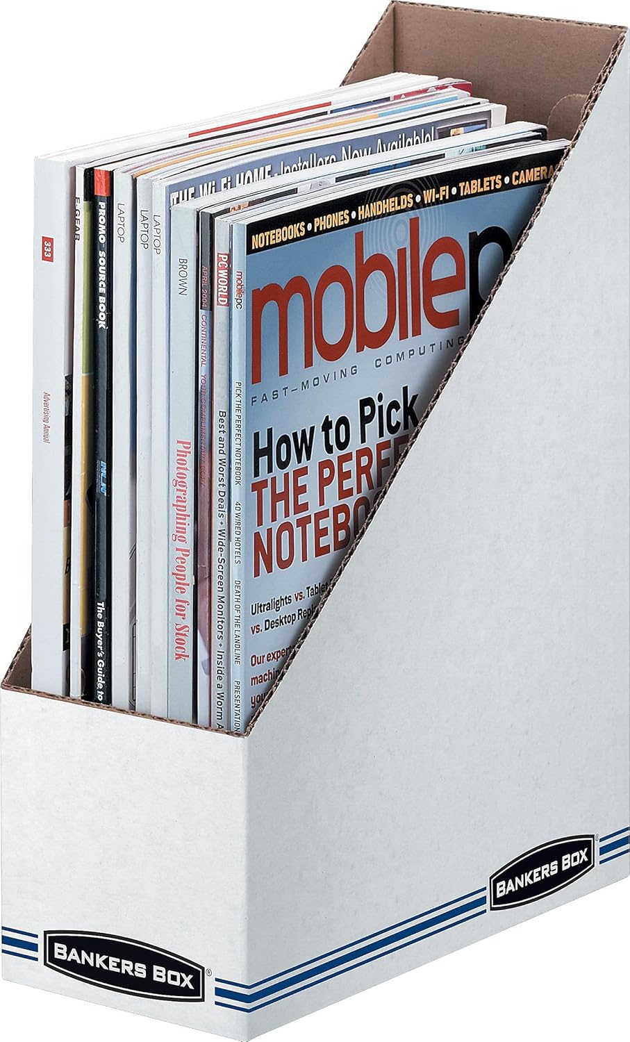 Bankers Box Magazine File Holders, Oversized Letter, Wood Grain, 12 Pack (07224)