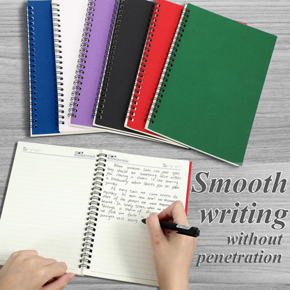 Leelosp 12 Pack Small Spiral Notebook Lined Spiral Journal College Ruled Notebook Wire Bound Kraft Cover, 120 Pages for Work (Multicolor,5.5 x 8.3 Inch)