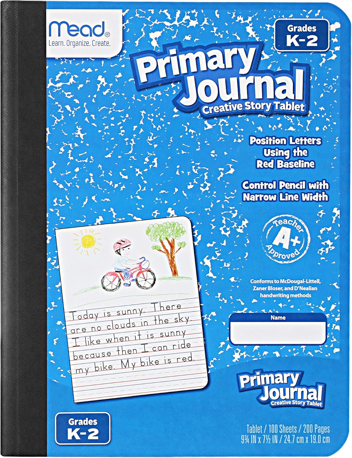 Mead Primary Journal Kindergarten Writing Tablet 2 Pack of BLUE Primary Composition Notebook for Grades K- 2, 100 Sheets (200 Pages) Creative Story Notebooks for Kids, 9 3/4 in by 7 1/2 in.