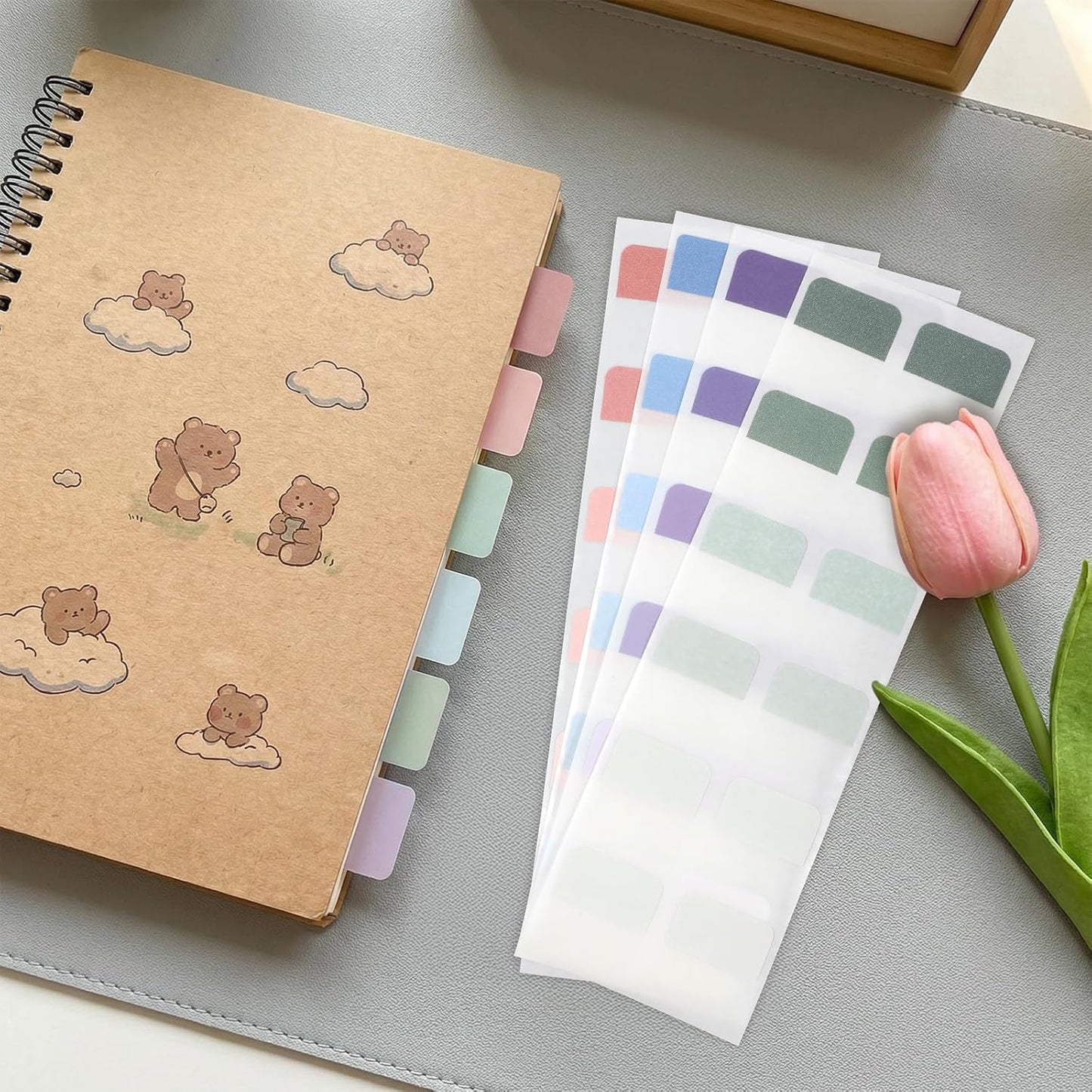 960 Pcs Index Tabs, Repositionable Sticky Notes Tabs, Transparent Writable Page Markers Book Tab for Books, File Classification, and Notebooks, 4 Colors