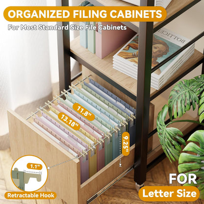 Letter Size Hanging File Folders Extra Capacity,2" Expandable Plastic Hanging File Organizer for Filing Cabinet Office Home,12 Pack Sturdy Pastel Heavy Duty Hang Folder with Tabs,for File Box