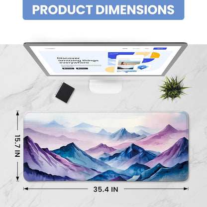 Large Mouse Pad for Desktop, Cute Desk Mat Pad Protector for Work & Gaming, Aesthetic Pretty Anti-Slip Laptop Blotter Cover for Office School Home Supplies, Wildflowers, 31.5" x 11.8"