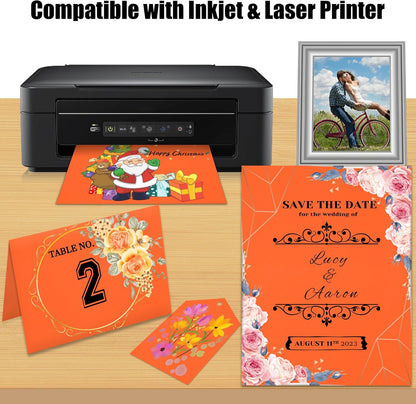 25 Sheets Black Cardstock Paper 8.5'' x 11'', 250gsm/92lb Thick Paper for Scrapbook, Invitations, Printing and DIY Cards