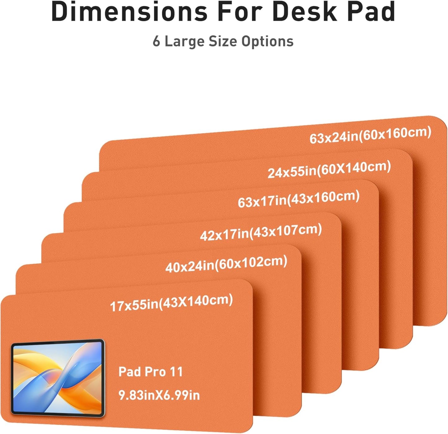Aothia Leather Desk Pad Protector, Mouse Pad, Office Desk Mat, Non-Slip PU Leather Desk Blotter, Laptop Desk Pad, Waterproof Desk Writing Pad for Office and Home (Black,36" x 17") - Colors B