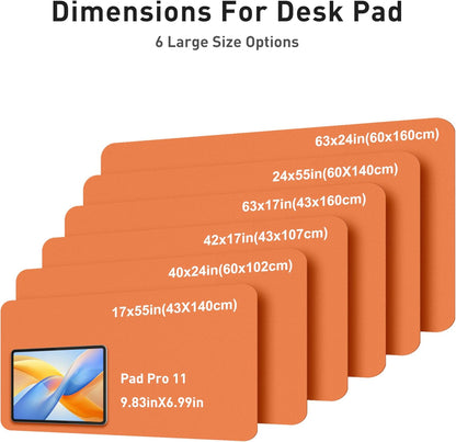 Aothia Leather Desk Pad Protector, Mouse Pad, Office Desk Mat, Non-Slip PU Leather Desk Blotter, Laptop Desk Pad, Waterproof Desk Writing Pad for Office and Home (Black,36" x 17") - Colors B