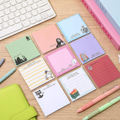 9 Pads Wildflower Sticky Notes 3x3 Inch Cute Self Stick Notepads Notes Adhesive Memo Pad Office Decor Gifts for Students School Teacher Meeting Office Supplies