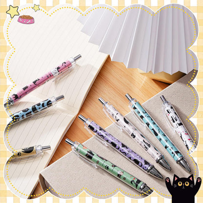 Ireer 8 Pcs Ballpoint Pens for Women 1.00 mm Cute Black Ink Pens Fine Point Smooth Writing for Journaling Aesthetic Office Supplies (Mahjong)