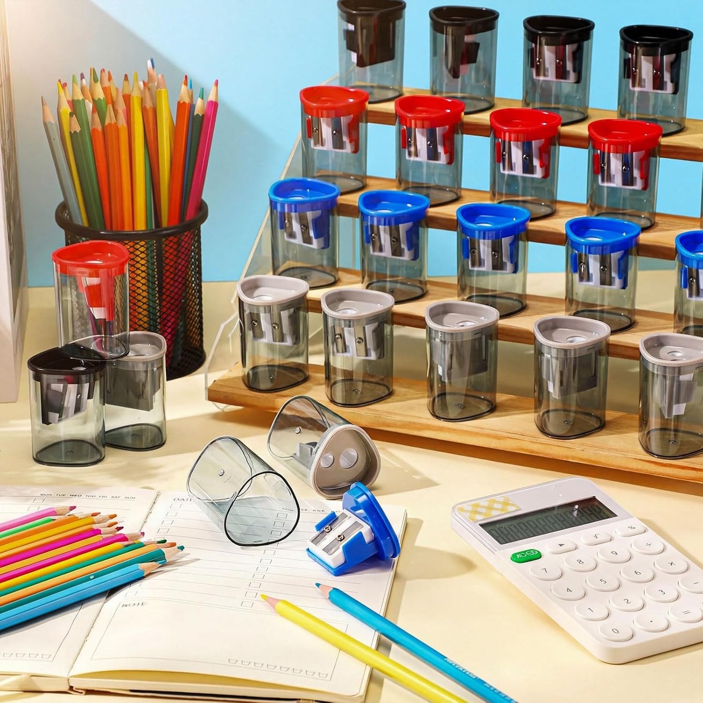 48 Pack Manual Pencil Sharpener Bulk Dual Hole Sharpeners for Standard and Large Sized Pencils Portable Handheld Design for Classroom Students Teachers Back to School Supplies Office Home Use