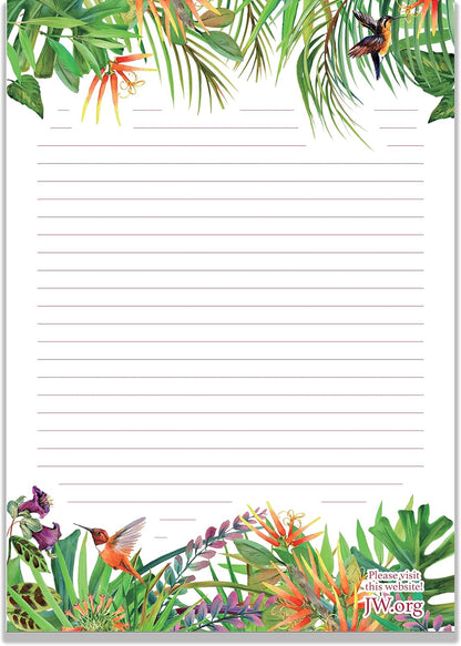 JW Letter Writing A4 Pad Stationery Paper Lined Gift Notepad Writing Sheets (Pink Rose)