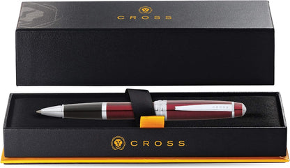 Cross Bailey Matte Red Lacquer Rollerball Pen - Refillable Pen for Smooth Writing - Well-Balanced, Distinctive Design - Easy Handling - Comfortable Grip - Gift-Ready Black Ink