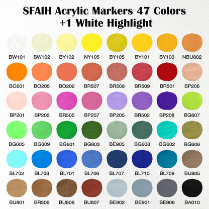 SFAIH White Paint Markers Pens - 4 Pack 2-3MM Medium Tip Acrylic White out Markers for Rock Painting, Wood, Metal, Fabric, Plastic, Canvas, Glass, Ceramic, Diy Crafts, Drawing, Tire, Correction