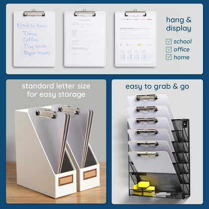 Blue Summit Supplies 30 Pack Dry Erase Clipboard, Whiteboard Clipboard for Classroom, White Board with Front Surface and Low Profile Clip, Designed for Classroom and Business Use