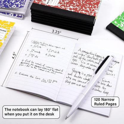 feela 40 Pack Mini Composition Notebook Bulk, Cute Pocket Composition Note Pad, Small Journal Notebooks for Students College School Supplies, 4.5" X 3.25", Narrow Ruled, 5 Marble Covers